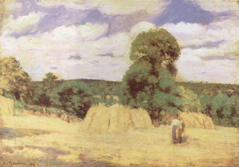 Harvest at Monfoucault, Camille Pissarro